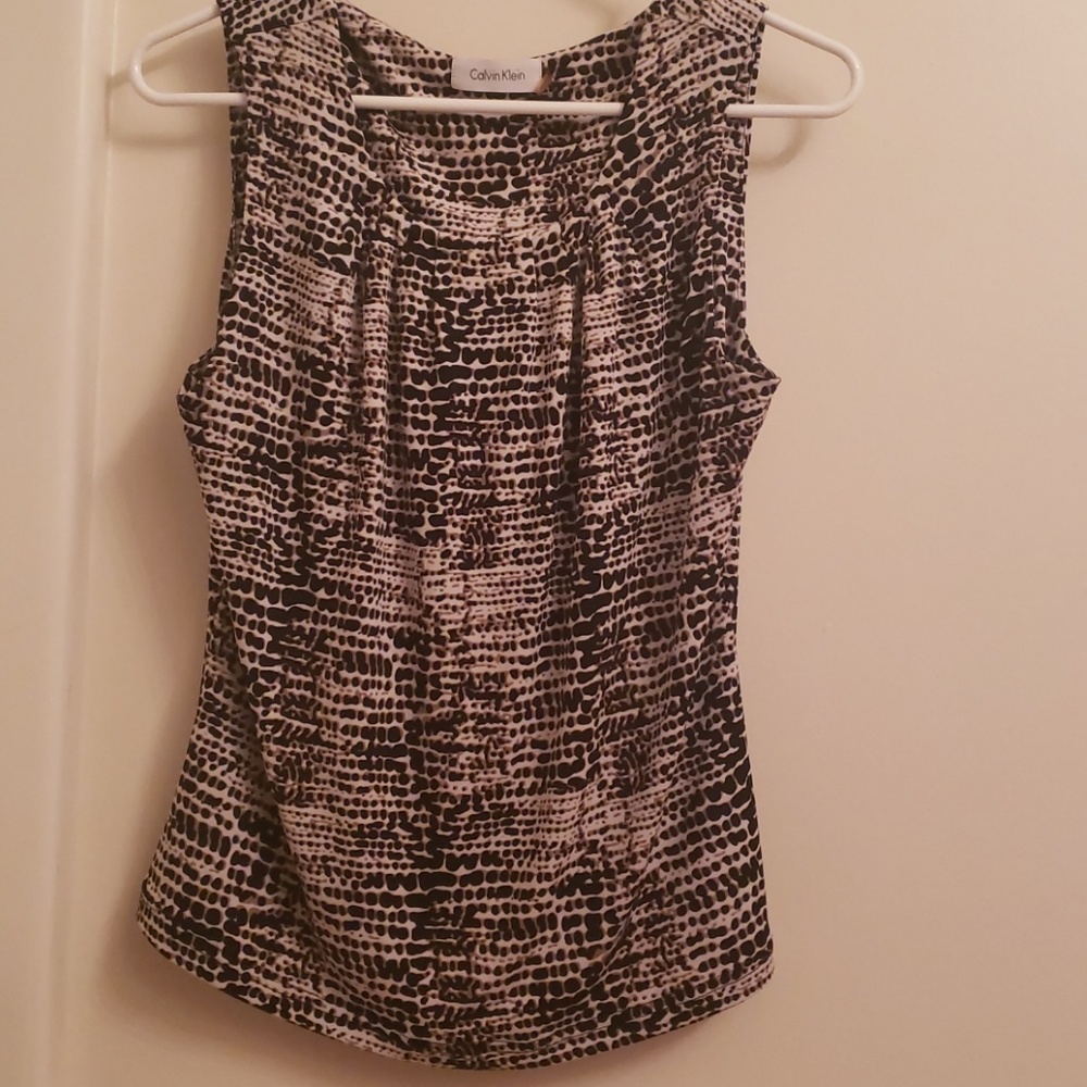 Calvin Klein leopard print blouse M